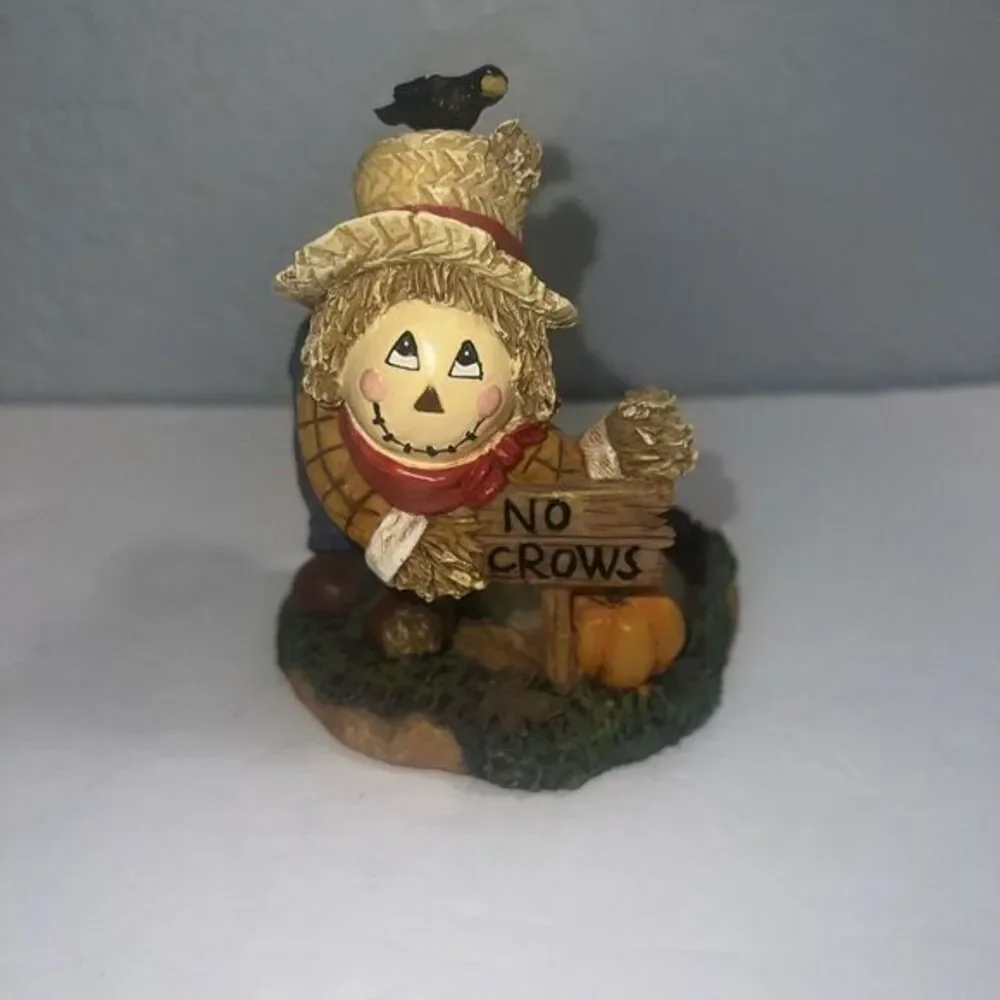 Vintage Retired SCARECROW & PUMPKIN NO CROWS Yankee Candle Votive‎ Holder